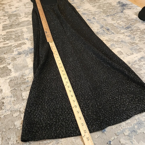 Gunne Sax black sparkle spaghetti strap low back maxi dress.  Size 9. - Picture 14 of 15